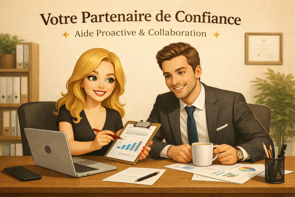 Un partenaire de confiance, pour libérer du temps pour ceux qui vous plait vraiment, faire votre métier, sans perdre de temps et d'énergie avec l'administratif et le digital